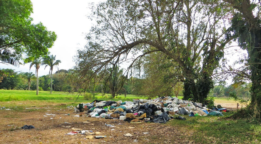 Trash pile in the tropics