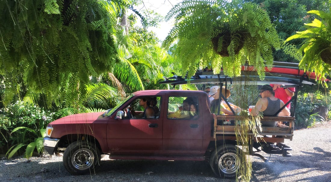 Carpooling at Bodhi as low-impact transportation