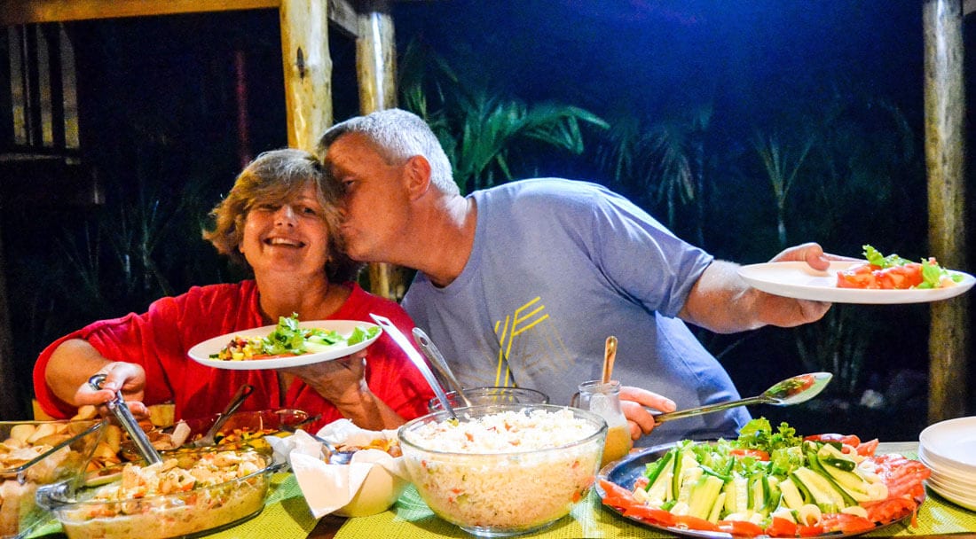 A healthy buffet at Bodhi Surf + Yoga!