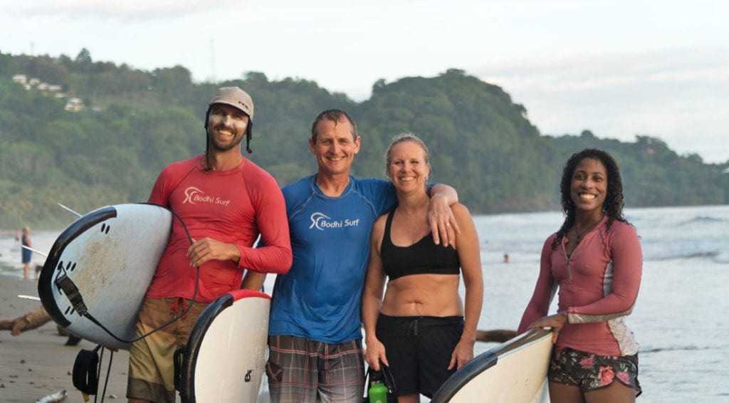 Making friends at surf camp