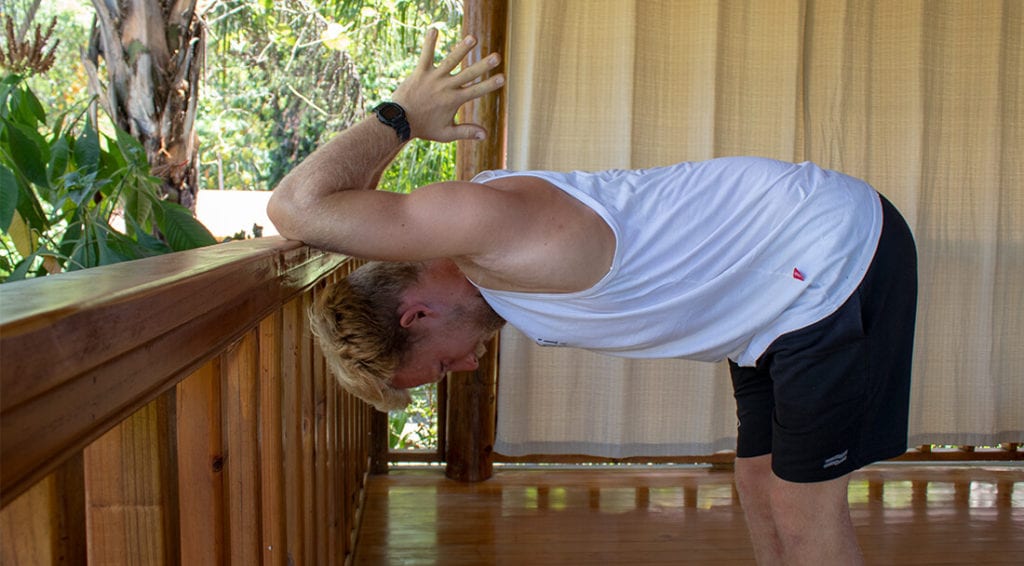 Tricep stretch for surf camp