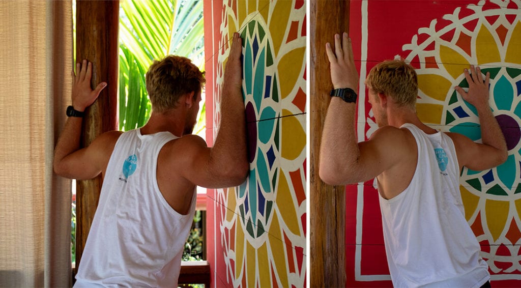 Chest stretch for surfing