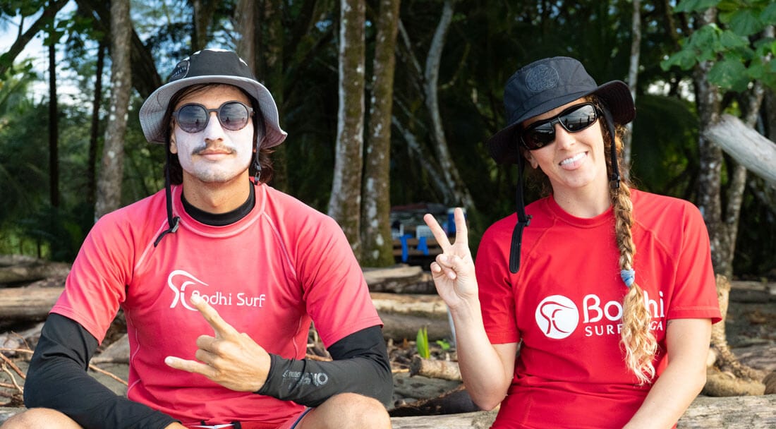 Friendly local surfers in Costa Rica