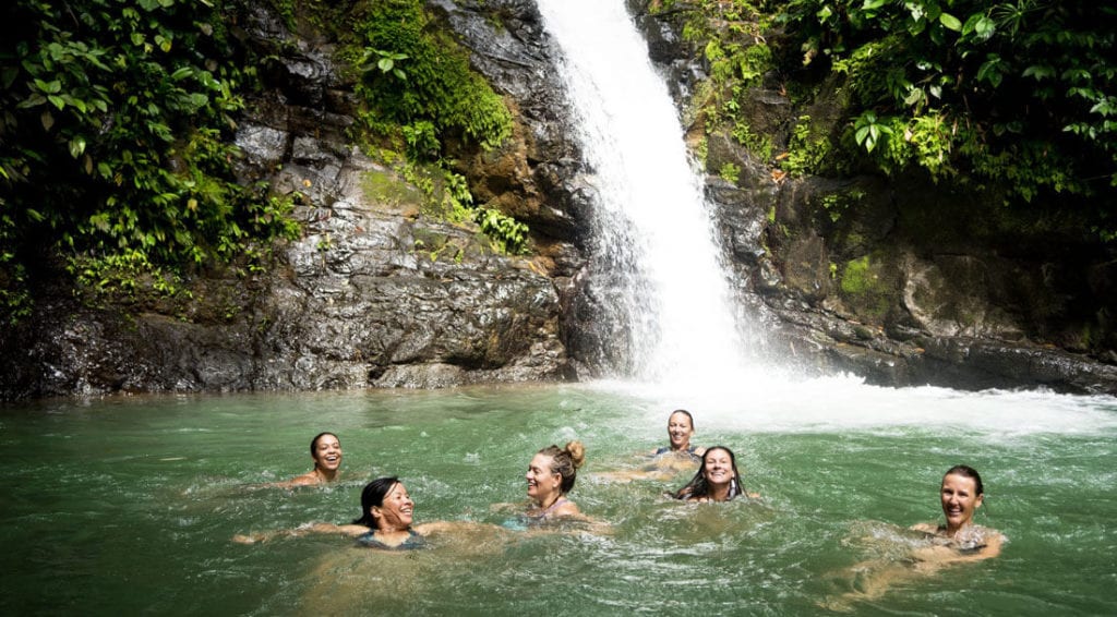 Waterfall swimming in Costa Rica