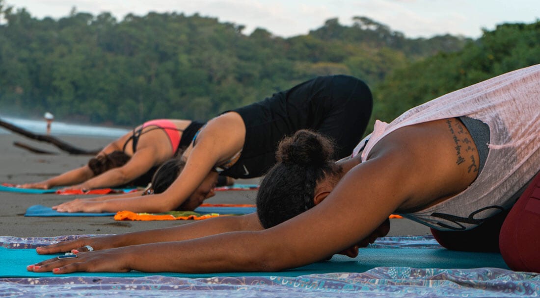 Yoga class at Playa Hermosa in Costa Rica