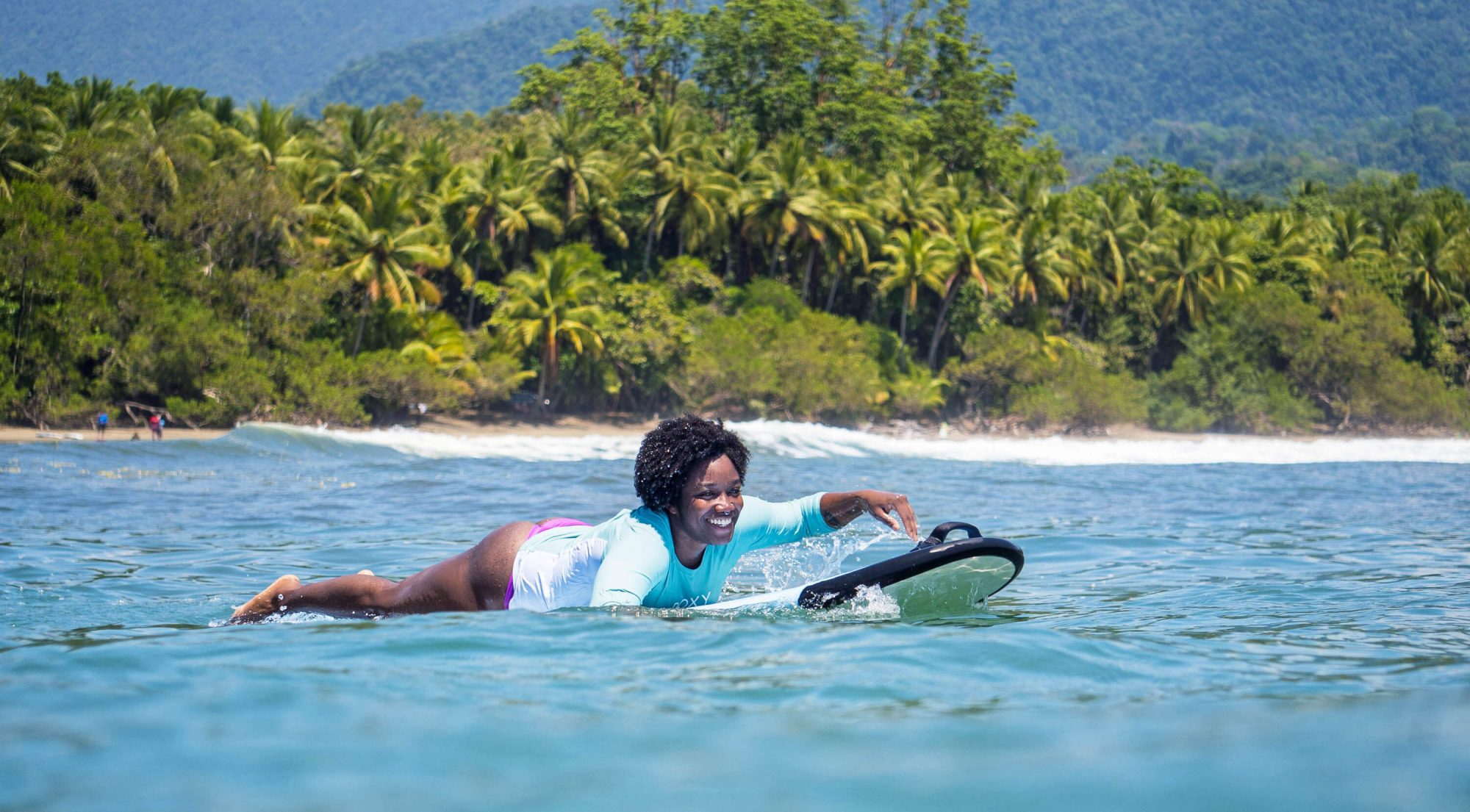 Surfer learning to paddle out