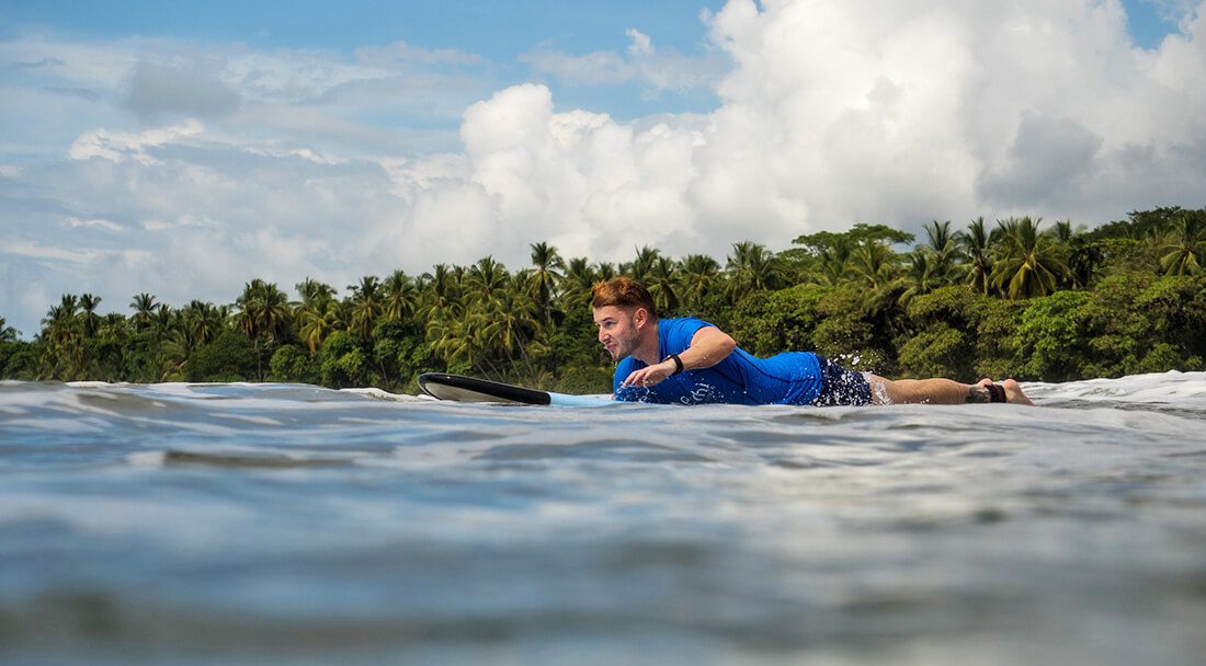 Paddling technique for surfing