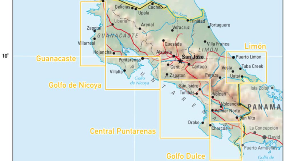 Surf zones of Costa Rica