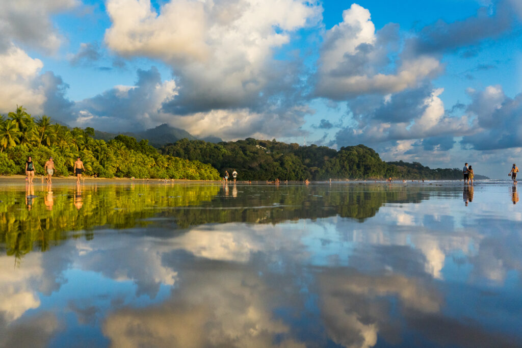 Costa Rica weather and tourists by the water