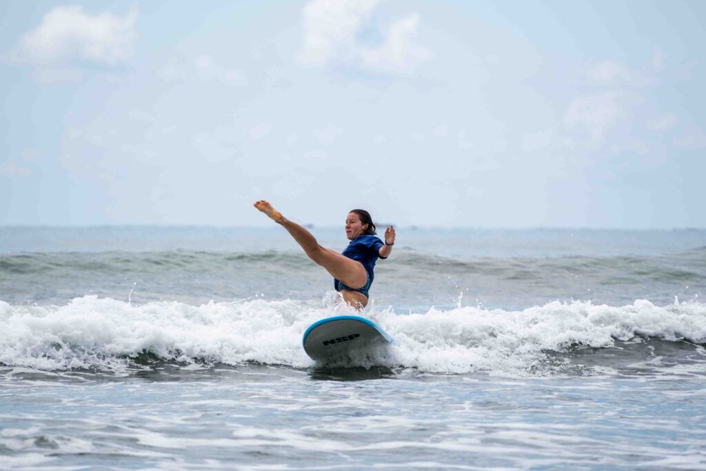 Surfing wipeout in Uvita, Costa Rica